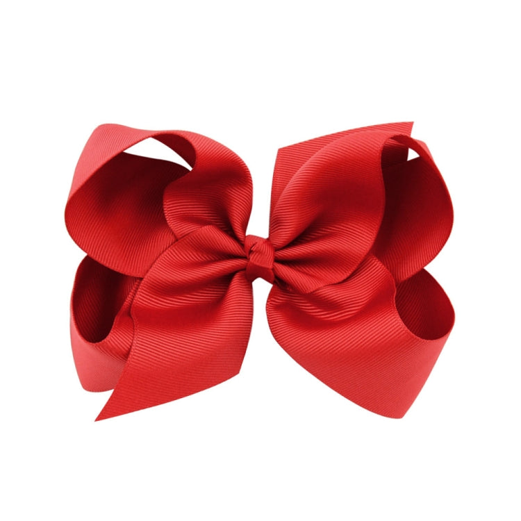 5 PCS 6 Inch Colorful Kids Girls Big Solid Ribbon Hair Bow Clips
