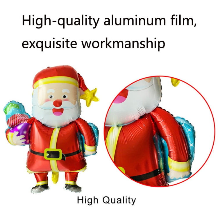 Christmas Decoration Aluminum Film Balloons, Style: Large Santa, Gift Santa, Cute Santa, Snowman, Penguin, Deer Head, Santa Head, Bear, Elk, Hat Snowman, Snowflake Santa, Large Santa