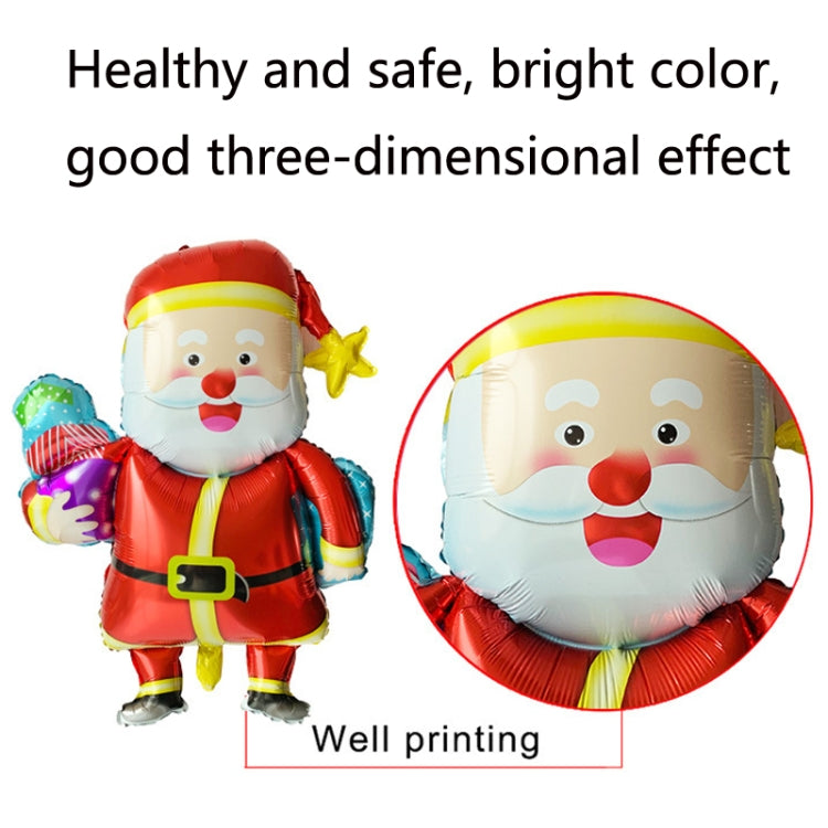 Christmas Decoration Aluminum Film Balloons, Style: Large Santa, Gift Santa, Cute Santa, Snowman, Penguin, Deer Head, Santa Head, Bear, Elk, Hat Snowman, Snowflake Santa, Large Santa