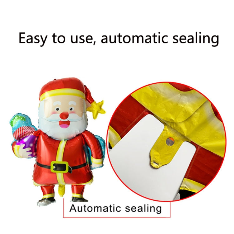 Christmas Decoration Aluminum Film Balloons, Style: Large Santa, Gift Santa, Cute Santa, Snowman, Penguin, Deer Head, Santa Head, Bear, Elk, Hat Snowman, Snowflake Santa, Large Santa