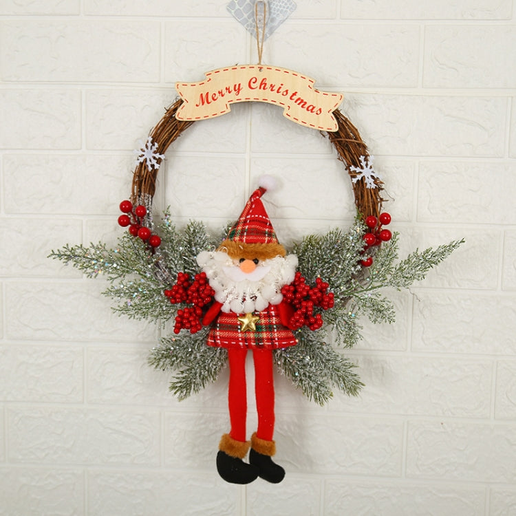Christmas Decoration Wreath Garland Rattan Door Hanging, Red Flower, Double Clock, Chain, Gold, Double Bell Gift Pack, Big Branch, Old Man, Big Branch, Snowman, Bulls, Swan, Lemon, Cotton