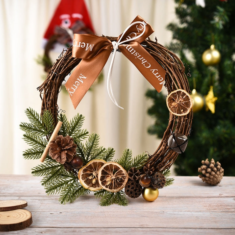 Christmas Decoration Wreath Garland Rattan Door Hanging, Red Flower, Double Clock, Chain, Gold, Double Bell Gift Pack, Big Branch, Old Man, Big Branch, Snowman, Bulls, Swan, Lemon, Cotton