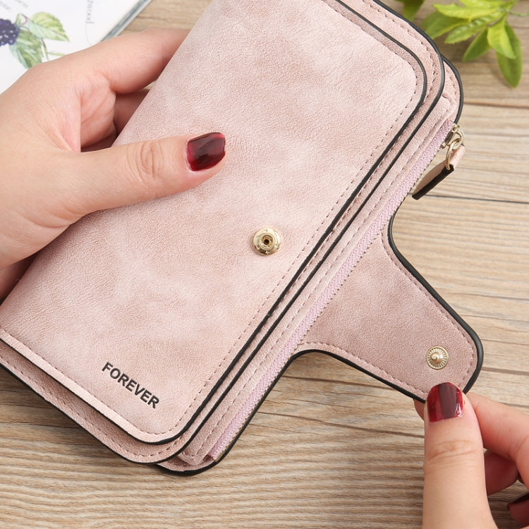 B821 Ladies Frosted Coin Purse PU Leather Clutch Multi-Purpose Long Wallet Large Capacity Card Case, Green, Blue, Black, Pink, Grey, Brown, Purple Red