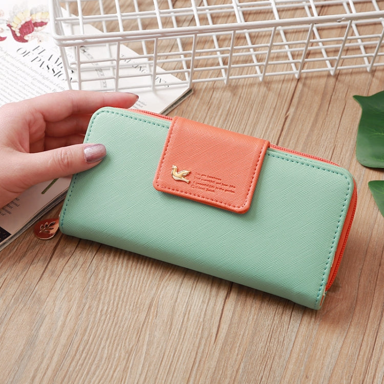 Flying Bird Two Fold Wallet Lady Long Wallet Zipper Mobile Phone Bag Large Capacity Card Holder, Red, Light Green, Orange, Pink, Rose Red, Royal Blue