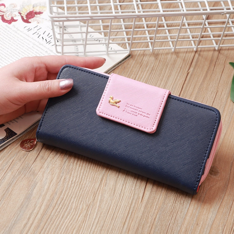 Flying Bird Two Fold Wallet Lady Long Wallet Zipper Mobile Phone Bag Large Capacity Card Holder, Red, Light Green, Orange, Pink, Rose Red, Royal Blue