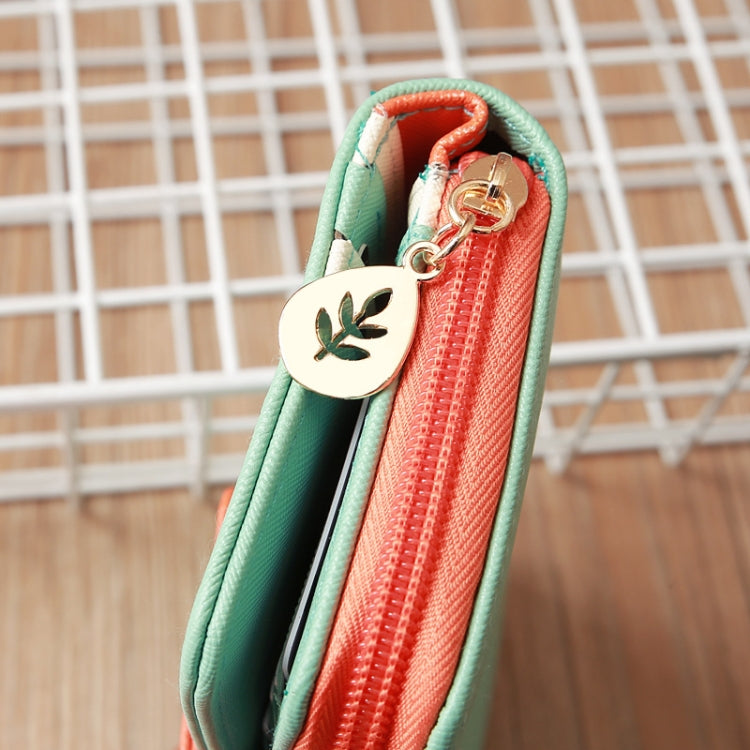 Flying Bird Two Fold Wallet Lady Long Wallet Zipper Mobile Phone Bag Large Capacity Card Holder, Red, Light Green, Orange, Pink, Rose Red, Royal Blue