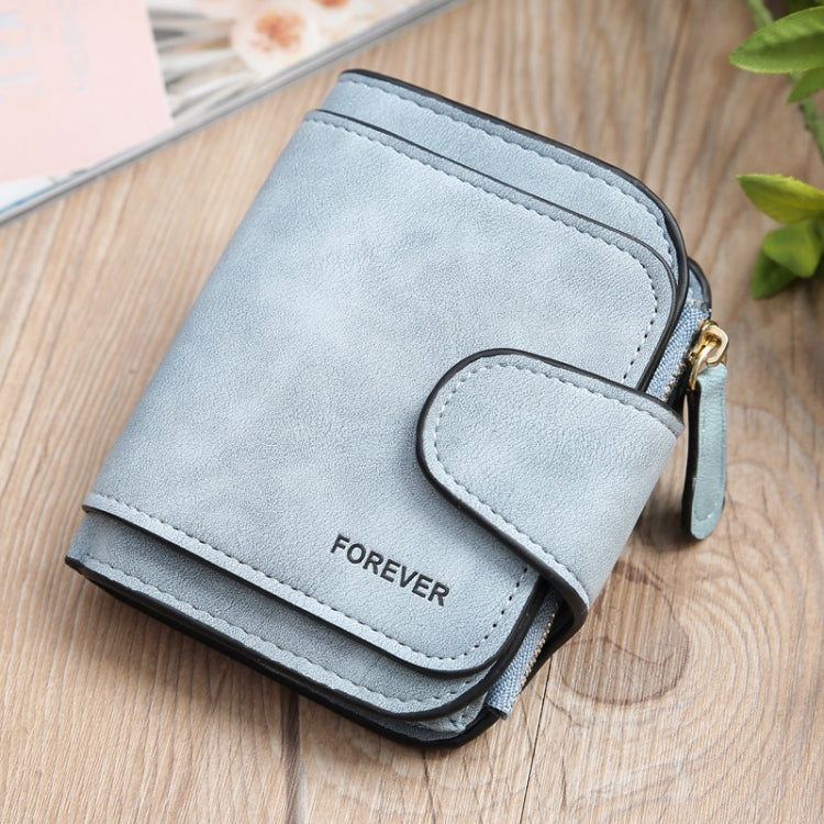 Vintage Nubuck Leather Ladies Wallet Short Type Multi-Card Coin Purse Clutch, Green, Blue, Black, Pink, Grey, Brown