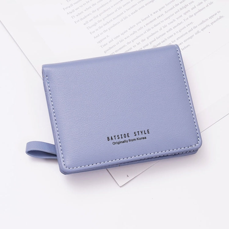 BATSIOE Short Type Ladies Wallet Small Fresh Two-Fold Student Bag Simple Multi-Card Coin Purse, Black, Blue, Pink, Gray, Green, Lotus Pink