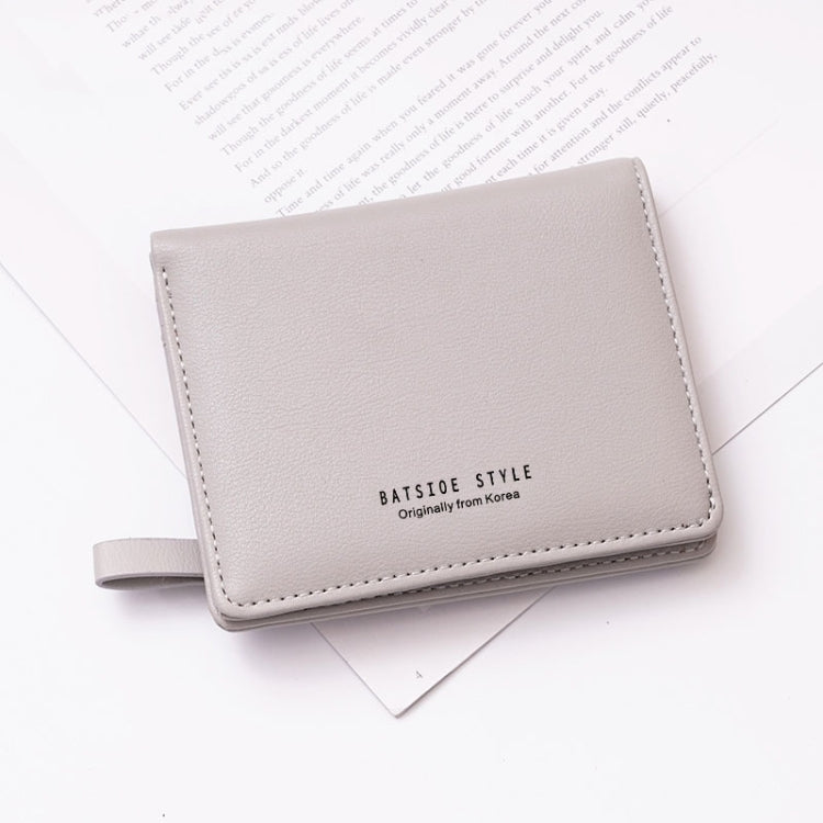 BATSIOE Short Type Ladies Wallet Small Fresh Two-Fold Student Bag Simple Multi-Card Coin Purse, Black, Blue, Pink, Gray, Green, Lotus Pink