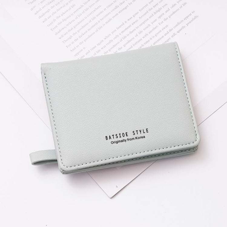 BATSIOE Short Type Ladies Wallet Small Fresh Two-Fold Student Bag Simple Multi-Card Coin Purse, Black, Blue, Pink, Gray, Green, Lotus Pink