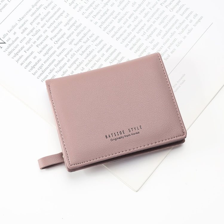 BATSIOE Short Type Ladies Wallet Small Fresh Two-Fold Student Bag Simple Multi-Card Coin Purse, Black, Blue, Pink, Gray, Green, Lotus Pink
