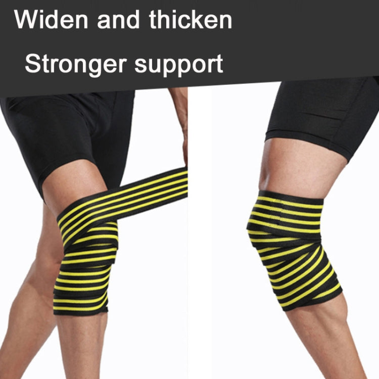 Nylon Four Stripes Bandage Wrapped Sports Knee Pads, Nylon Knee Pads(Black Red), Nylon Knee Pads (Black Yellow), Nylon Knee Pads (Black Light Blue), Nylon Knee Pads (Black Green), Nylon Knee Pads (Black Orange), Nylon Knee Pads (Black Ash)             ...