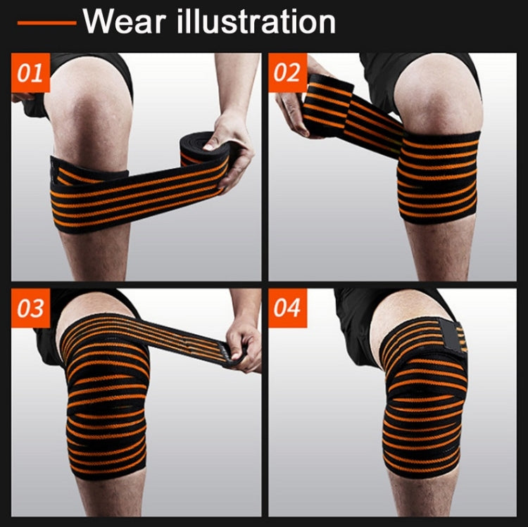 Nylon Four Stripes Bandage Wrapped Sports Knee Pads, Nylon Knee Pads(Black Red), Nylon Knee Pads (Black Yellow), Nylon Knee Pads (Black Light Blue), Nylon Knee Pads (Black Green), Nylon Knee Pads (Black Orange), Nylon Knee Pads (Black Ash)             ...