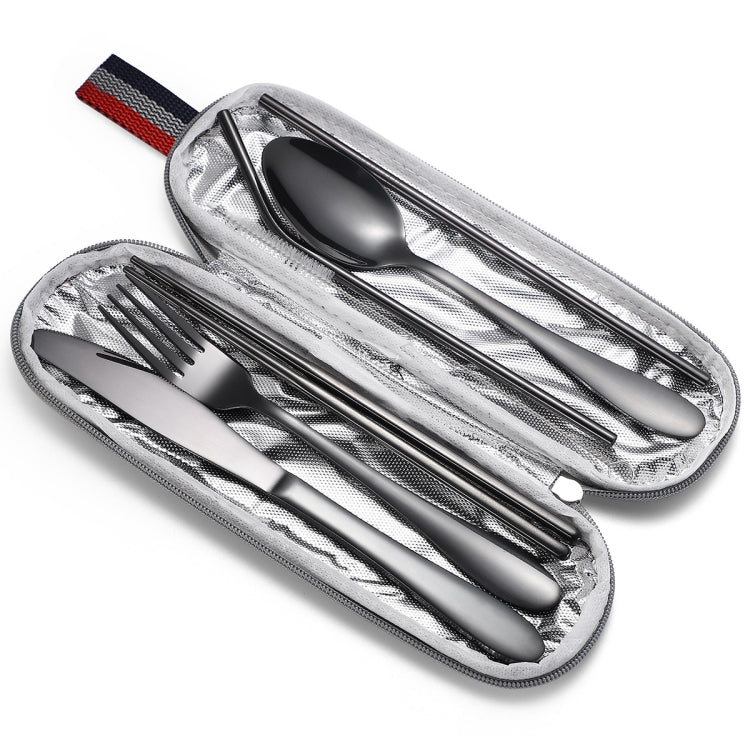 7 in 1 Cutlery Spoon Chopsticks And Straw Set Stainless Steel Portable Cutlery Set, Silver + Light Bag, Gold+ Light Bag, Rose+ Light Bag, Symphony + Light Bag, Black+ Light Bag, Silver + Deep Bag, Gold  + Deep Bag, Rose  + Deep Bag, Symphony + Deep Bag...