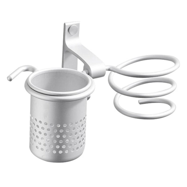 Space Aluminum Golden Hair Dryer Rack, With Barrel (Silver), With Barrel (Gold), With Double Barrel, With Toothbrush Holder