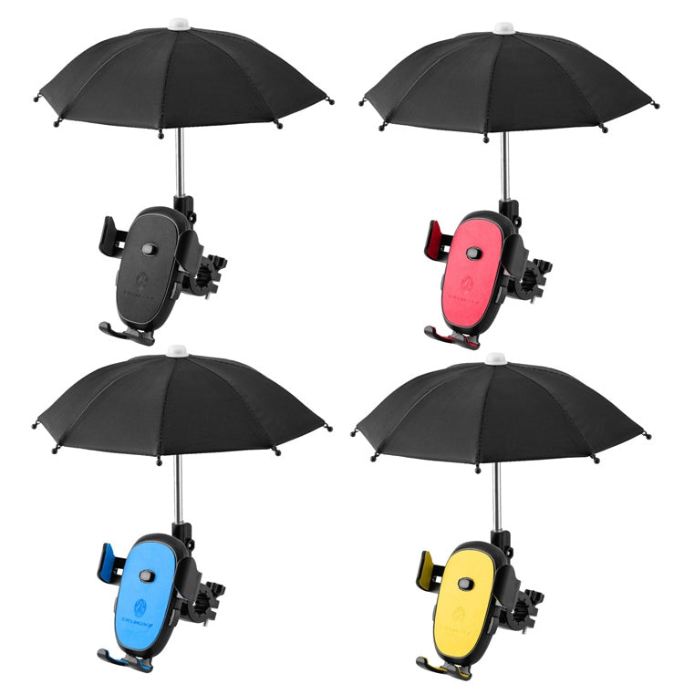 CYCLINGBOX BG-2935 Bicycle Mobile Phone Bracket With Umbrella Waterproof Navigation Electric Car Mobile Phone Frame, Style:, Handlebar Installation (Black), Handlebar Installation (Red), Handlebar Installation (Blue), Handlebar Installation (Yellow)   ...
