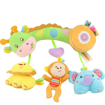 Baby Toys 0-1 Year Old Animal Bed Bells Soothing Plush Toys Baby Rattles Baby Carriage Hanging, A Crossbar - Deer, B Crossbar - Dolphins, C Crossbar - Birds