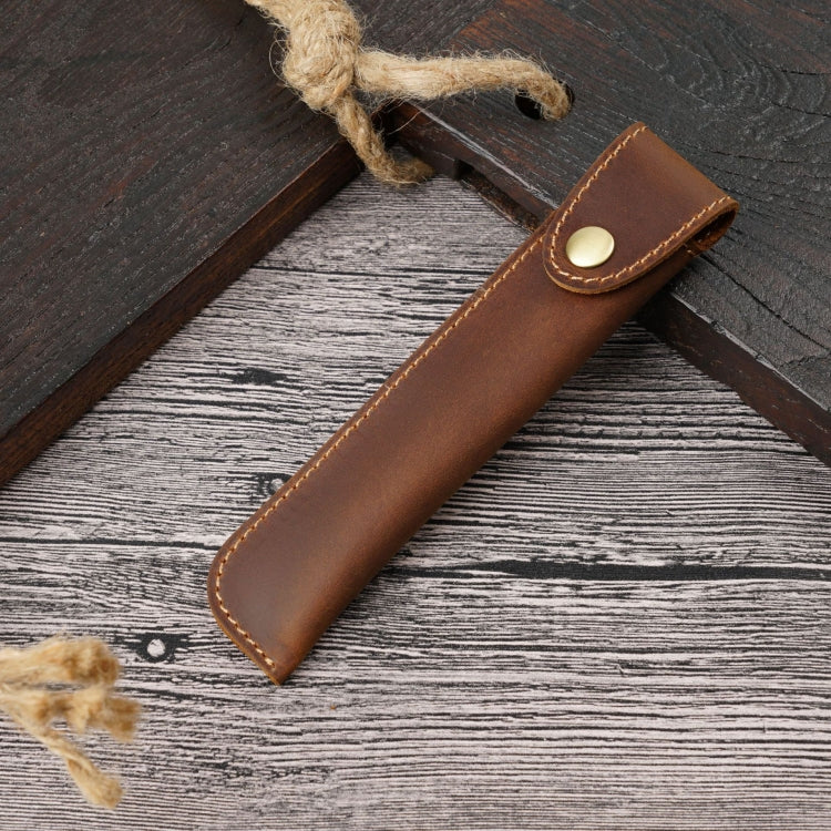 Pen Bag Personality Retro Pure Handmade First Layer Leather Pen Case Protective Cover, Mad Horse Skin Black, Mad Horse Skin Coffee, Mad Horse Skin Brown, Mad Horse Skin Green, Mad Horse Skin Wine Red, Mad Horse Skin  Blue, Mad Horse Skin Purple        ...