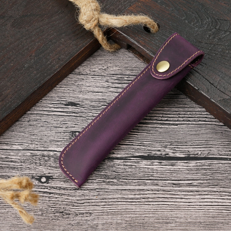 Pen Bag Personality Retro Pure Handmade First Layer Leather Pen Case Protective Cover, Mad Horse Skin Black, Mad Horse Skin Coffee, Mad Horse Skin Brown, Mad Horse Skin Green, Mad Horse Skin Wine Red, Mad Horse Skin  Blue, Mad Horse Skin Purple        ...