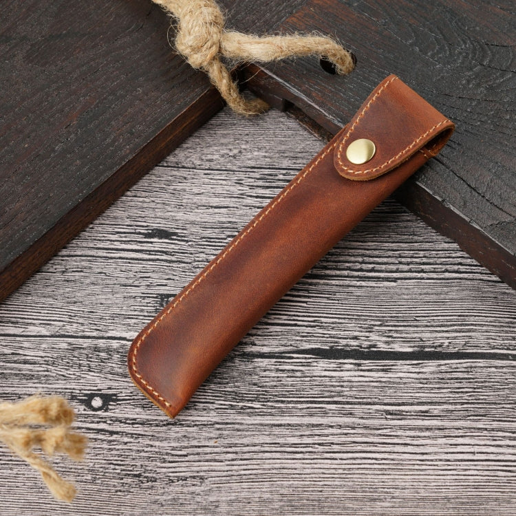 Pen Bag Personality Retro Pure Handmade First Layer Leather Pen Case Protective Cover, Mad Horse Skin Black, Mad Horse Skin Coffee, Mad Horse Skin Brown, Mad Horse Skin Green, Mad Horse Skin Wine Red, Mad Horse Skin  Blue, Mad Horse Skin Purple        ...