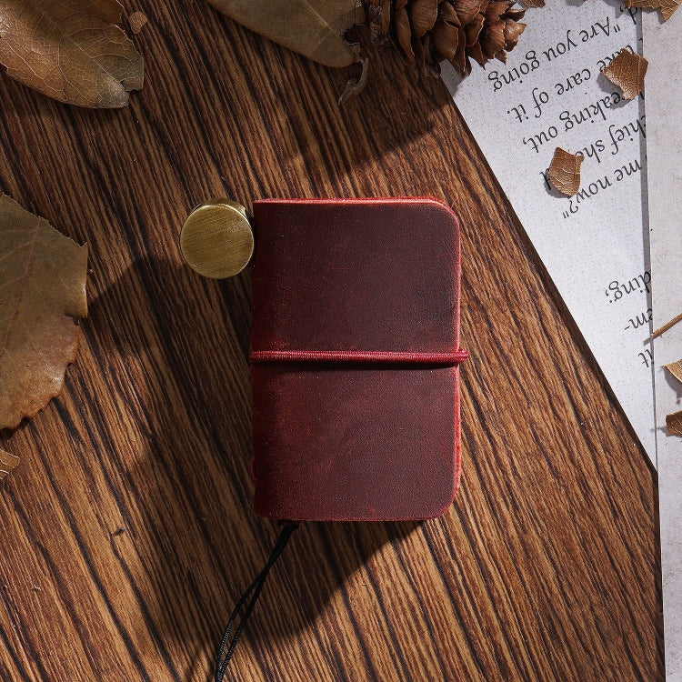 Ultra-Small Mini TN Hand Account Book Leather Notebook Portable Travel Diary, Crazy Horse Skin Black, Crazy Horse Skin Brown, Crazy Horse Skin Coffee, Crazy Horse Skin Ink Green, Crazy Horse Skin Wine Red, Crazy Horse Skin Blue, Crazy Horse Skin Purple...