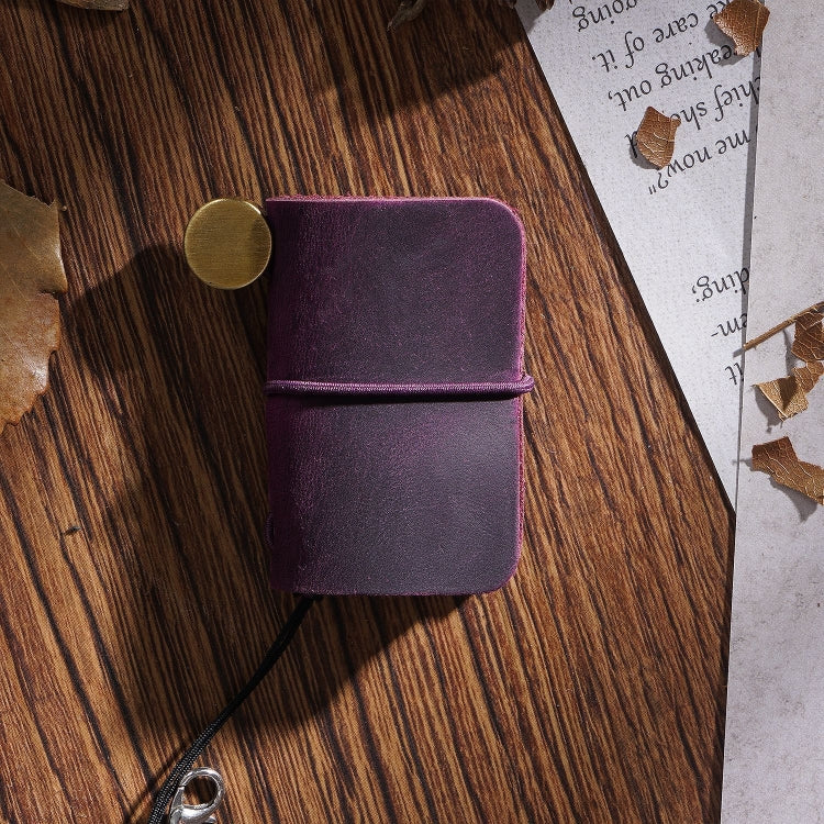 Ultra-Small Mini TN Hand Account Book Leather Notebook Portable Travel Diary, Crazy Horse Skin Black, Crazy Horse Skin Brown, Crazy Horse Skin Coffee, Crazy Horse Skin Ink Green, Crazy Horse Skin Wine Red, Crazy Horse Skin Blue, Crazy Horse Skin Purple...