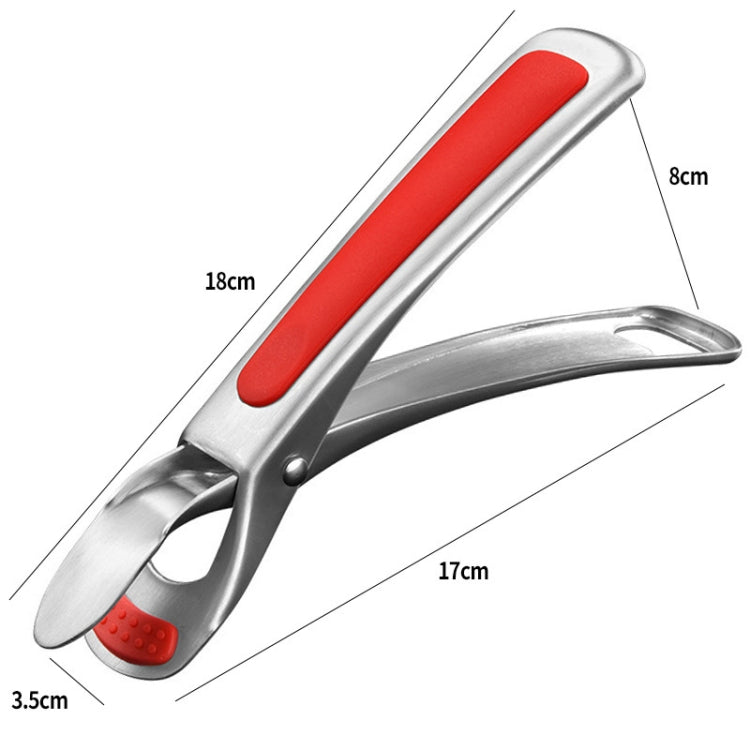 Kitchen 304 Stainless Steel Inlaid Rubber Non-Slip Anti-Scald Dish Holder And Tray Lifter, Dish Holder (Red), Dish Holder (Black), Dish Holder (Green)