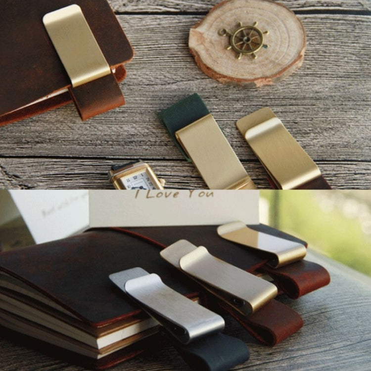 Vintage Notebook Leather Pen Clip Metal Pen Holder,Style:, Stainless Steel, Brass