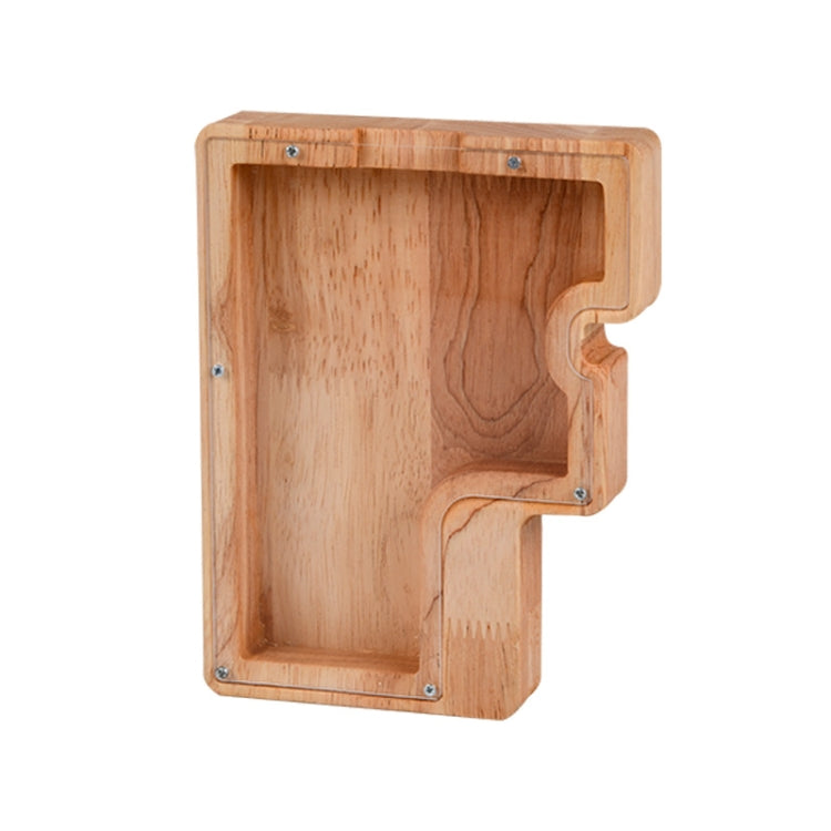 Wooden English Alphabet Piggy Bank Transparent Acrylic Piggy Bank