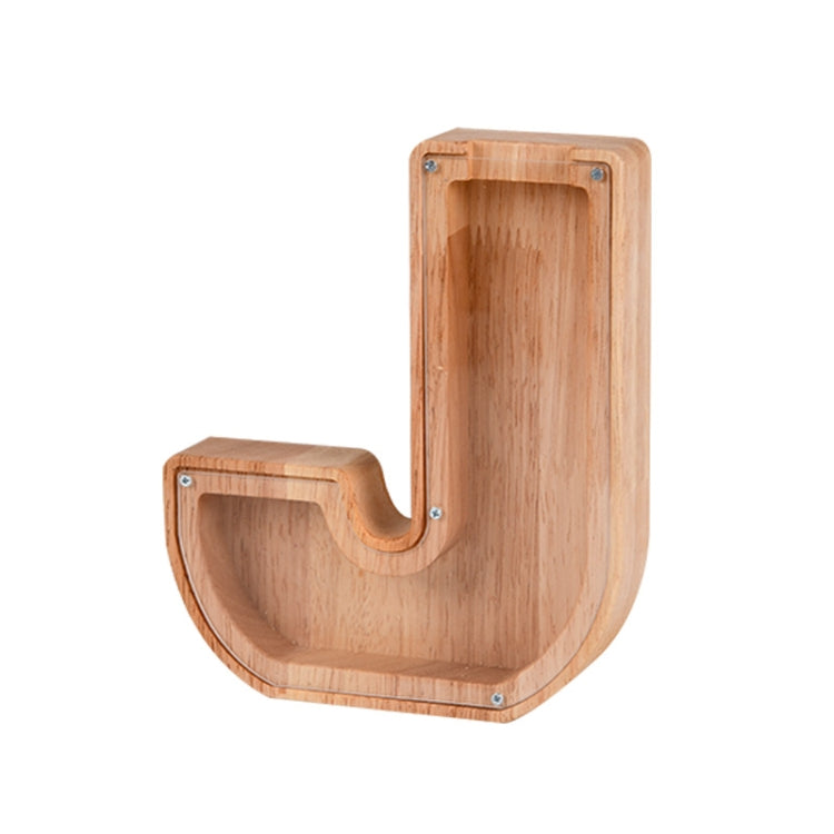 Wooden English Alphabet Piggy Bank Transparent Acrylic Piggy Bank