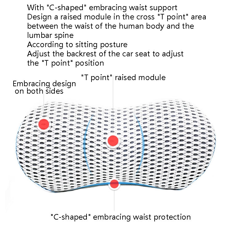 Car Supplies Lumbar Support Memory Foam Car Backrest Lumbar Cushion Seat Cushion Lumbar Pillow, 4D Grid Blue, 4D Grid Light Gray, 4D Grid Dark Gray, 4D Grid Black, Blue+Light Gray, Green+Light Gray, Crystal Velvet Dark Gray, Comfortable Pink           ...