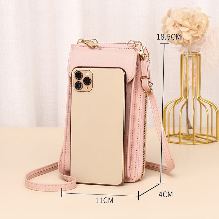 JLF012 Touch Screen Mobile Phone Bag Women Messenger Shoulder Bag, Red Wine, Black, Deep Pink, Light Pink, Light Blue, Light Green, Brown, Khaki