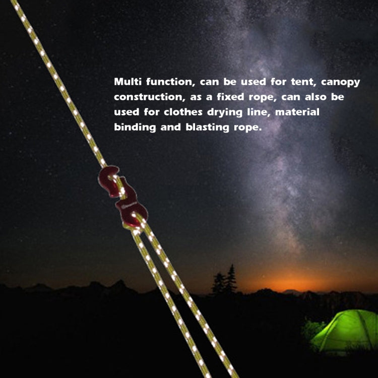 Outdoor Camping Tent Canopy Wind Rope Luminous Multi-Function Wind Rope Buckle Tent Fixed Rope, 4m x 4 Rolls, 4m x 6 Rolls