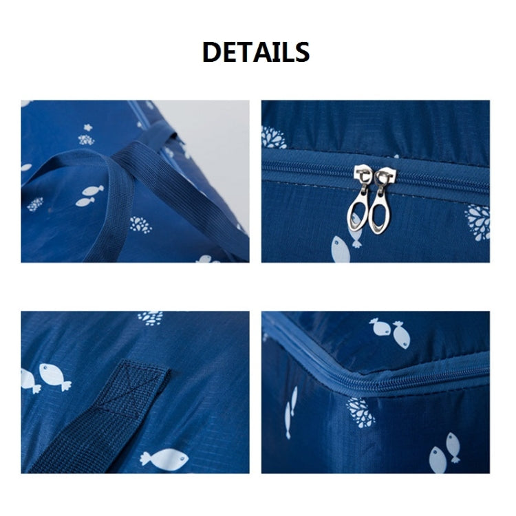 Oxford Cloth Quilt Moisture-Proof & Waterproof Storage Bag Zipper Portable Moving Luggage Bag, 70x50x30cm