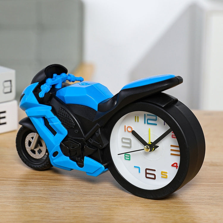Motorcycle Alarm Clock Ornaments Creative Child Gift Clock, Blue Motorcycle Racing, Red Motorcycle Racing, Yellow Motorcycle Racing, White Motorcycle Racing