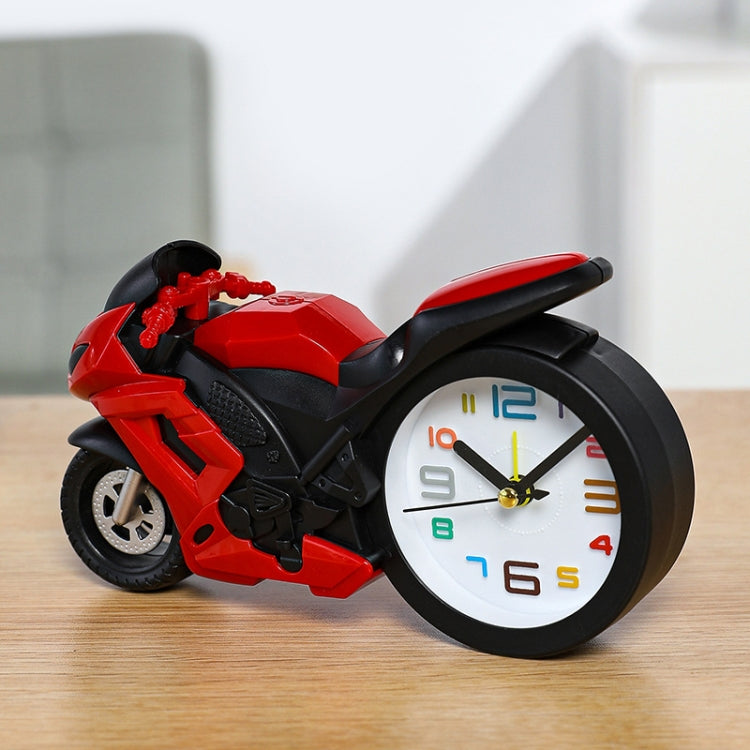 Motorcycle Alarm Clock Ornaments Creative Child Gift Clock, Blue Motorcycle Racing, Red Motorcycle Racing, Yellow Motorcycle Racing, White Motorcycle Racing