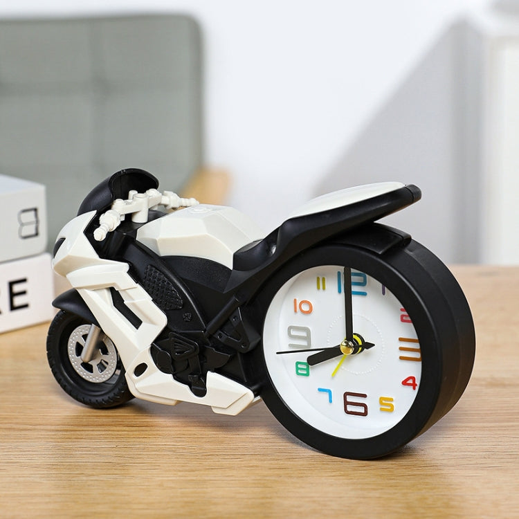 Motorcycle Alarm Clock Ornaments Creative Child Gift Clock, Blue Motorcycle Racing, Red Motorcycle Racing, Yellow Motorcycle Racing, White Motorcycle Racing