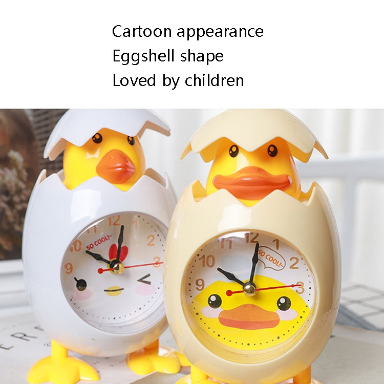 RP001 Cartoon Chicken Eggshell Chicks Alarm Clock Student Gift Children Bedroom Ornaments, White, Yellow