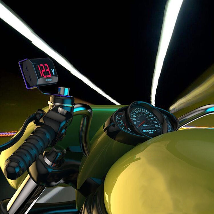 12-150V Motorcycle LCD Display Voltage, White Light, Red Light, Blue Light, Green Light