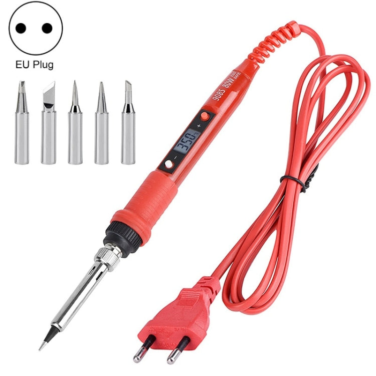 Metallic LCD Temperature Regulating Soldering Iron And Soldering Iron Tip Set Electric Soldering Iron Welding Tool, 220V EU Plug Bronze Head Red, 110V US Plug Bronze Head Red, 220V EU Plug Silver Head Red, 110V US Plug Silver Head Red                  ...