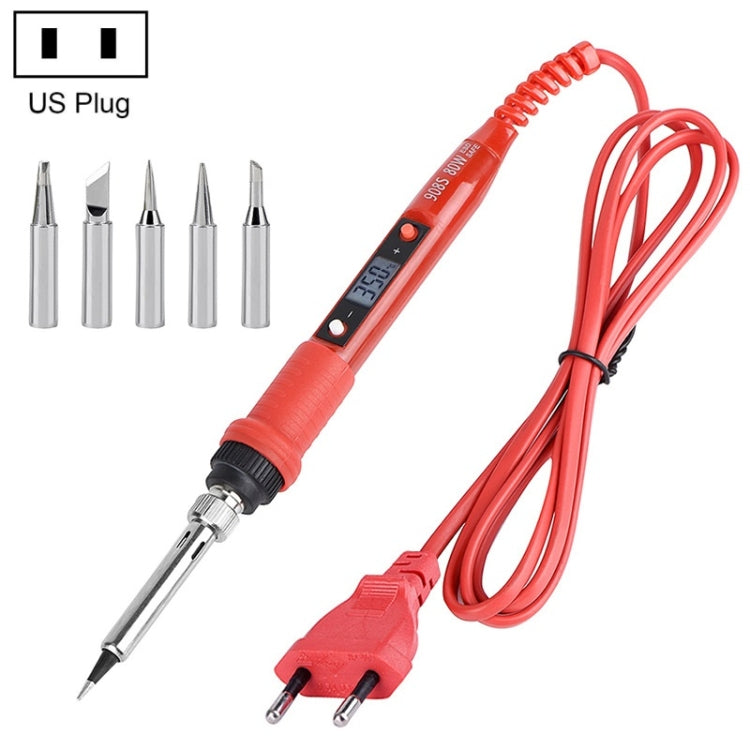 Metallic LCD Temperature Regulating Soldering Iron And Soldering Iron Tip Set Electric Soldering Iron Welding Tool, 220V EU Plug Bronze Head Red, 110V US Plug Bronze Head Red, 220V EU Plug Silver Head Red, 110V US Plug Silver Head Red                  ...