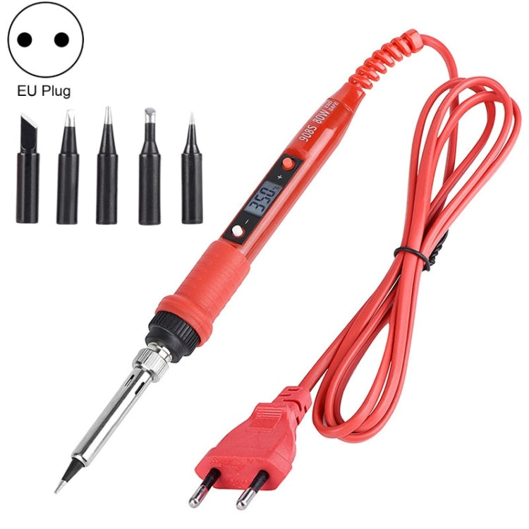 Metallic LCD Temperature Regulating Soldering Iron And Soldering Iron Tip Set Electric Soldering Iron Welding Tool, 220V EU Plug Bronze Head Red, 110V US Plug Bronze Head Red, 220V EU Plug Silver Head Red, 110V US Plug Silver Head Red                  ...