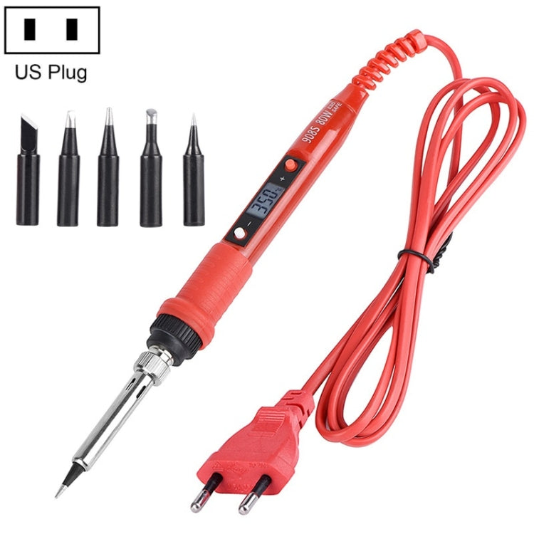 Metallic LCD Temperature Regulating Soldering Iron And Soldering Iron Tip Set Electric Soldering Iron Welding Tool, 220V EU Plug Bronze Head Red, 110V US Plug Bronze Head Red, 220V EU Plug Silver Head Red, 110V US Plug Silver Head Red                  ...