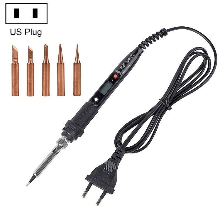 Metallic LCD Temperature Regulating Soldering Iron And Soldering Iron Tip Set Electric Soldering Iron Welding Tool, 220V EU Plug Bronze Head Red, 110V US Plug Bronze Head Red, 220V EU Plug Silver Head Red, 110V US Plug Silver Head Red                  ...