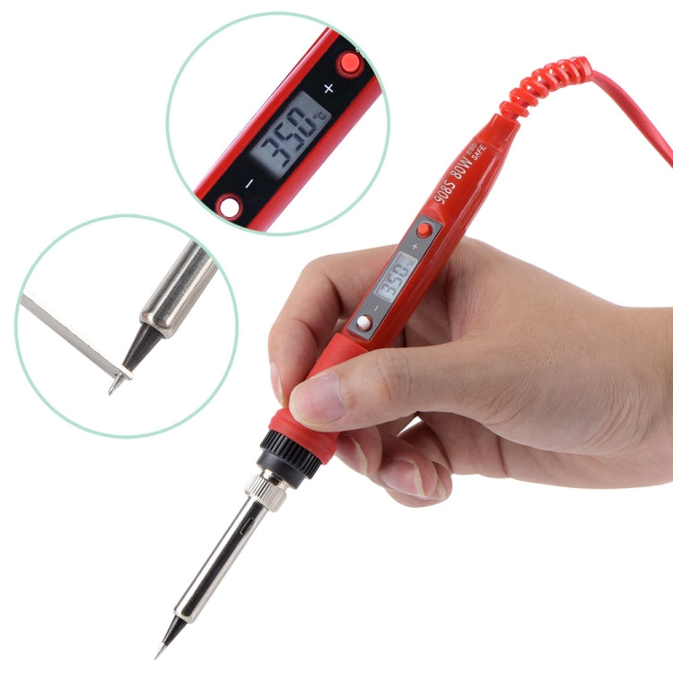 Metallic LCD Temperature Regulating Soldering Iron And Soldering Iron Tip Set Electric Soldering Iron Welding Tool, 220V EU Plug Bronze Head Red, 110V US Plug Bronze Head Red, 220V EU Plug Silver Head Red, 110V US Plug Silver Head Red                  ...