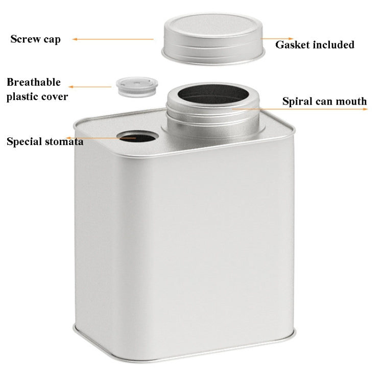 Square Tinplate Metal Sealed Cans Coffee Bean Powder Tin Cans, Specification: With Air Valve, With Air Valve, Without Air Valve