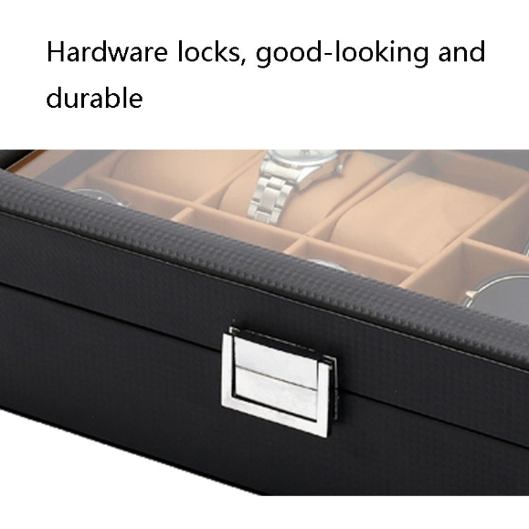 6+3 PU Watch Glasses Case Carbon Fiber PU Skin Watch Box Sunglasses Box, 6 + 3 Brown, 6 + 3 Black