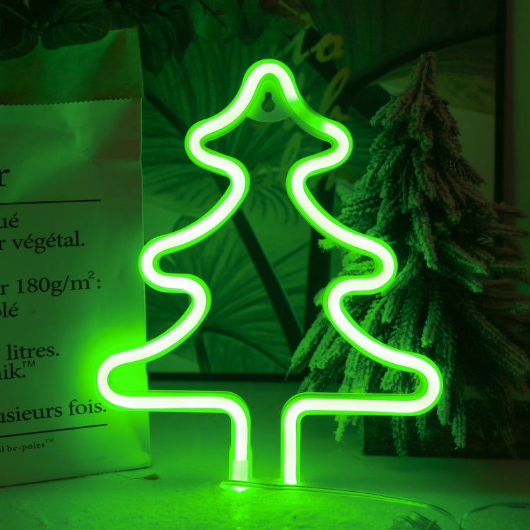 Christmas Decoration Neon Lights Wall-Mounted Ornaments, Spec:, Snowflake-Warm Light, Tree-Green Light, Tree-Colorful Light, Elk-Warm Light, Elk-Colorful Light, Bell-Warm Light