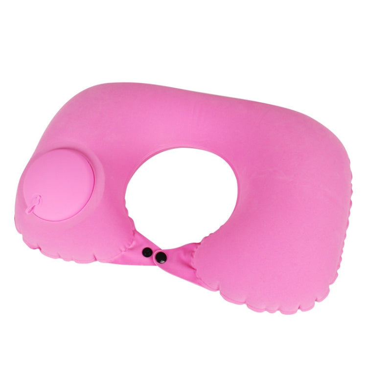 Travel Inflatable Press U-Shaped Neck Guard Pillow, Flocked U009-01（Peacock Green ）, Flocked U009-03（Light Gray）, Flocked U009-04（Medium Blue）, Flocked U009-02（Rose Red）, Flocked U009-05（Dark Blue）, Flocked U009-060（Sky Blue）, Flocked U009-070（Orange） ...