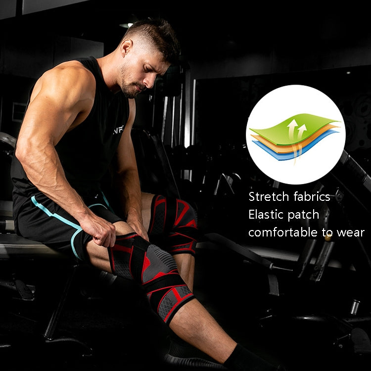 Pressurized Tape Knit Sports Knee Pad, M (Red), L (Red), XL (Red), XXL (Red), M (Black), L (Black), XL (Black), XXL (Black)